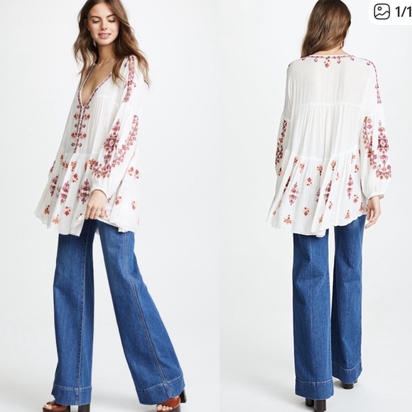 Free People Embroidered Top - Picture 1 of 6